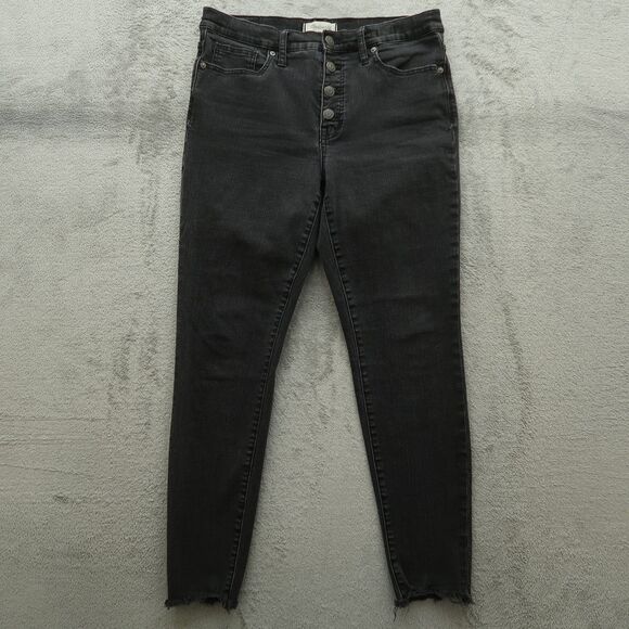 Madewell Jeans Womens Size 31 Gray 9" High-Rise Skinny Denim 27" Inseam  Stretch - Picture 1 of 16